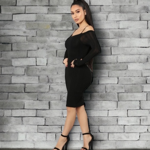 FASHION NOVA BLACK NO ONE LIKE YOU DRESS SIZE MEDIUM - Picture 4 of 5